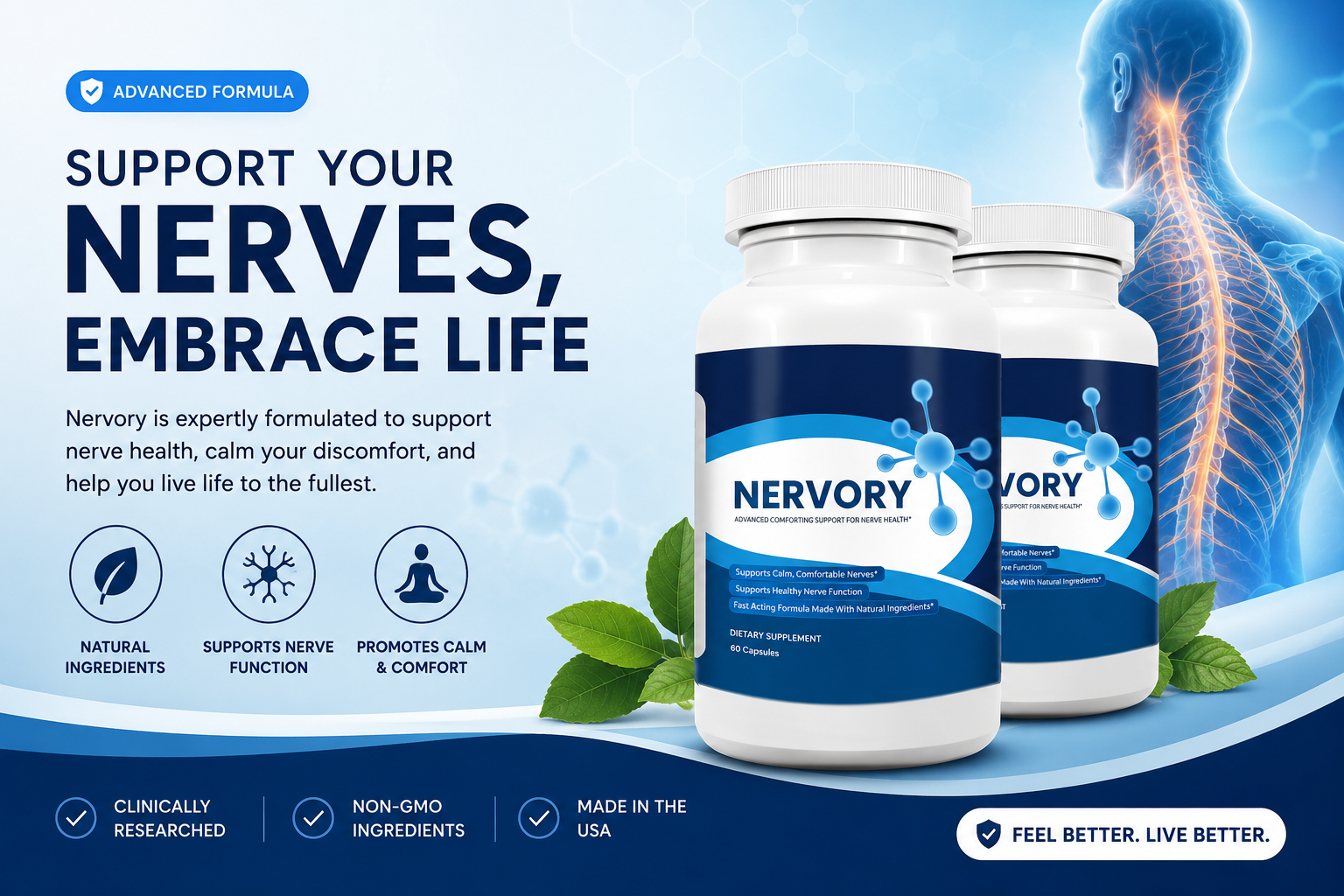 Nervory bottle herbal supplement